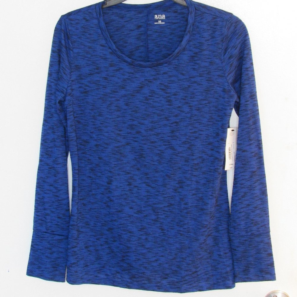 A.n.a Blue & Black Pattern Long Sleeved Shirt NWT